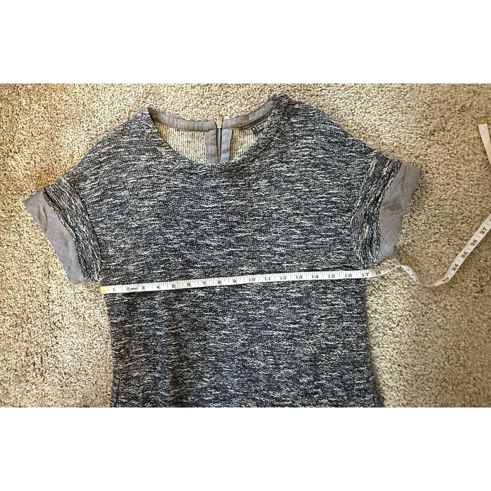 Vince Women’s Size Small Blue Knit Dress with Chambray Sleeve - Picture 5 of 9